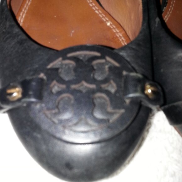 Size 7 Tory Burch Wedge Heels Worn - Picture 6 of 9